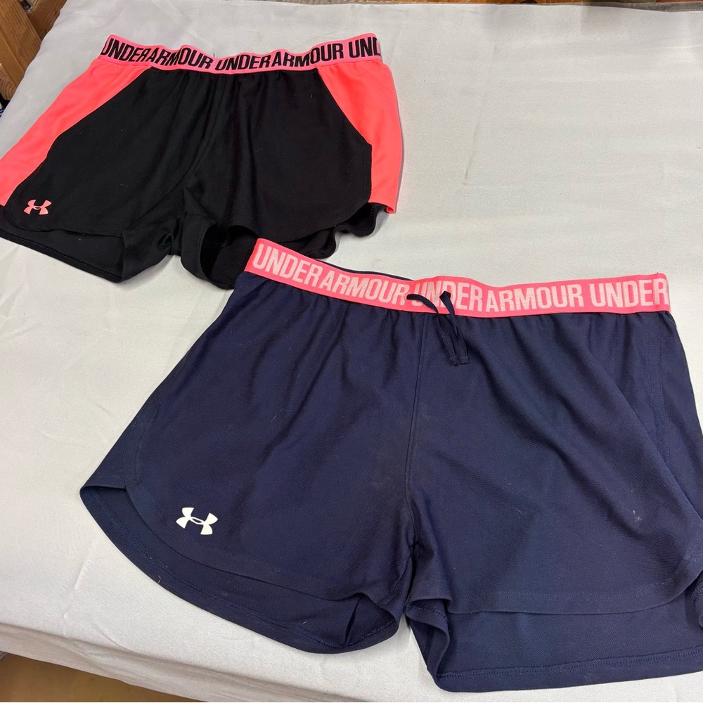2 pack - Under Armour Women's Black and Pink Athletic Shorts